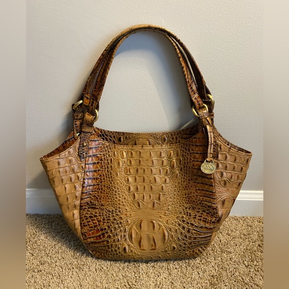Brahmin Open Top Toasted Melbourne Retro Double Strap Carla Market Tote - Picture 8 of 15